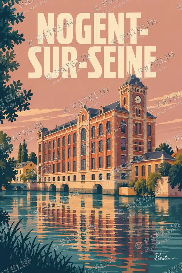 Illustration Nogent-sur-Seine — Nogent-sur-Seine — vue 1, style Pop