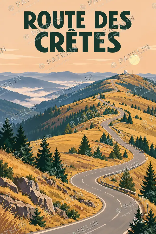 Illustration Route des Crêtes — Route des Crêtes — vue 1, style Pop