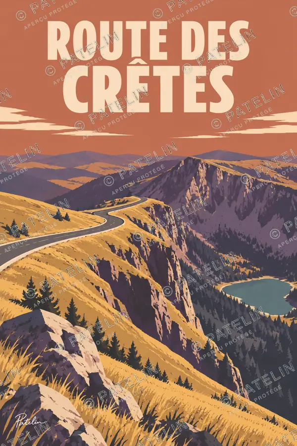 Illustration Route des Crêtes — Route des Crêtes — vue 2, style Minimal