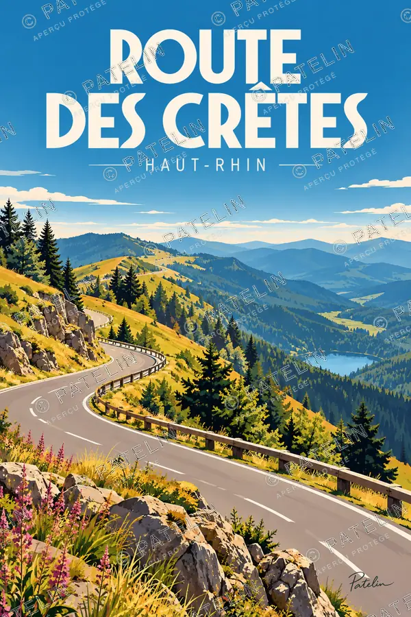 Illustration Route des Crêtes — Route des Crêtes — vue 2, style Pop