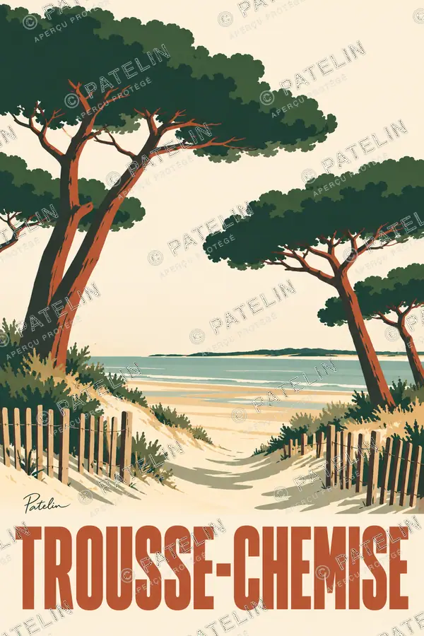Illustration Île de Ré — Trousse-Chemise — vue 1, style Minimal