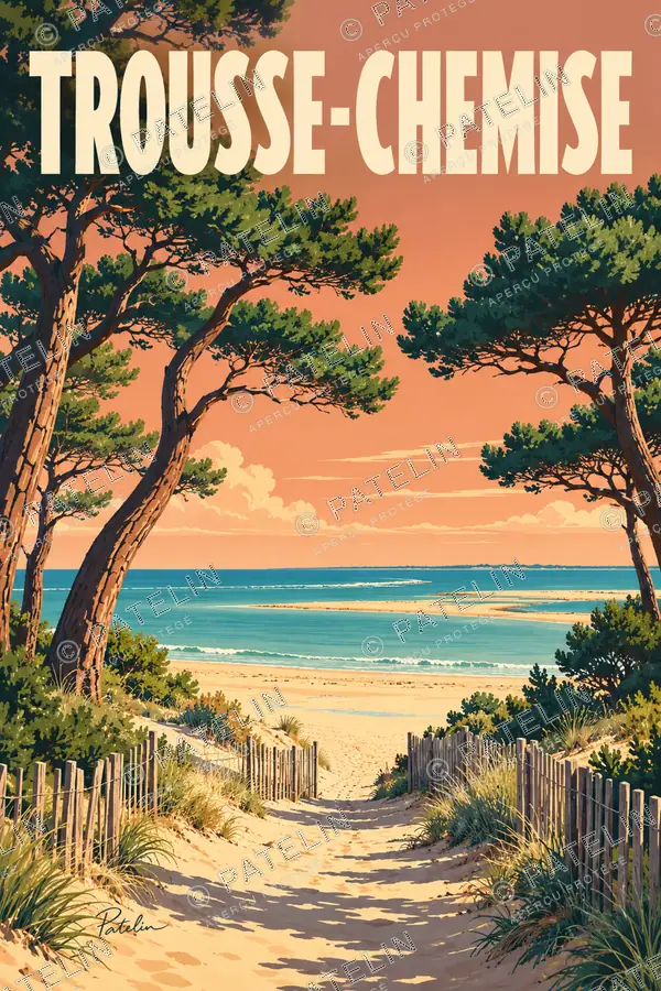 Illustration Île de Ré — Trousse-Chemise — vue 1, style Pop