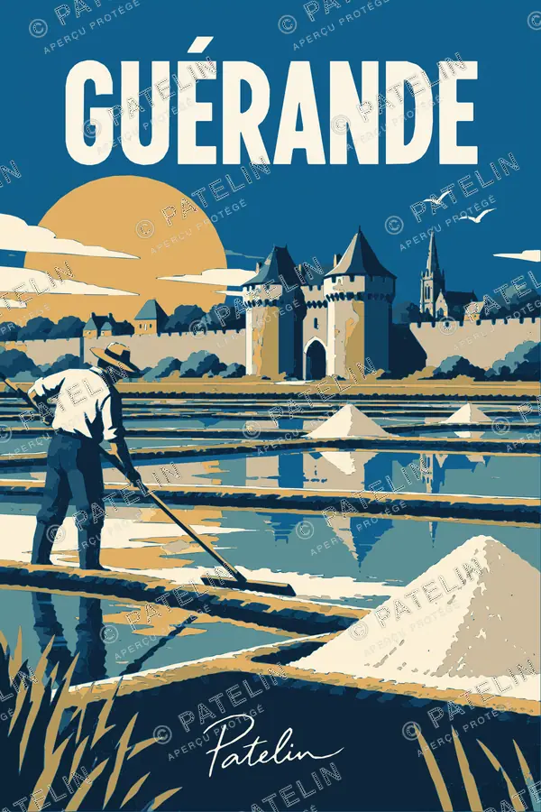 Illustration Guérande — Le paludier, style Pop