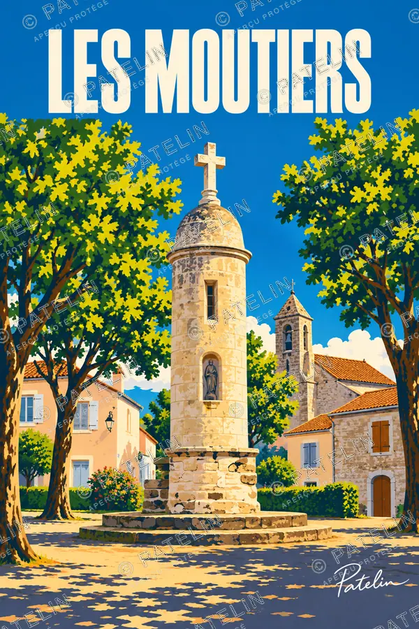 Illustration Les Moutiers-en-Retz — La lanterne des morts, style Pop