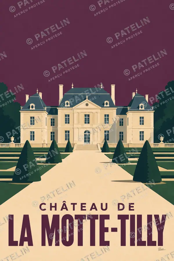 Illustration Château de La Motte-Tilly — Vue 1, style Minimal