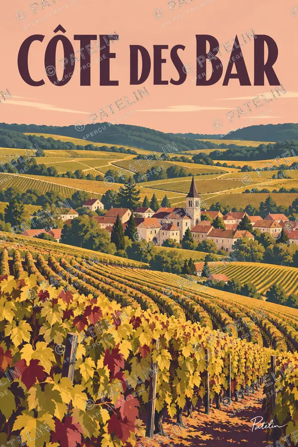 Illustration Côte des Bar — Vue 1, style Pop