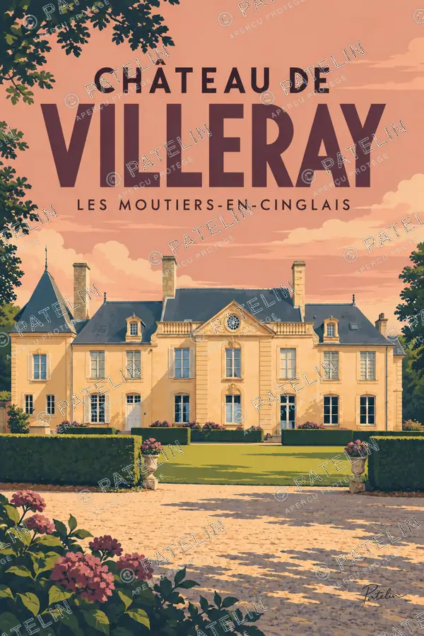 Illustration Les Moutiers-en-Cinglais — Vue 1, style Pop