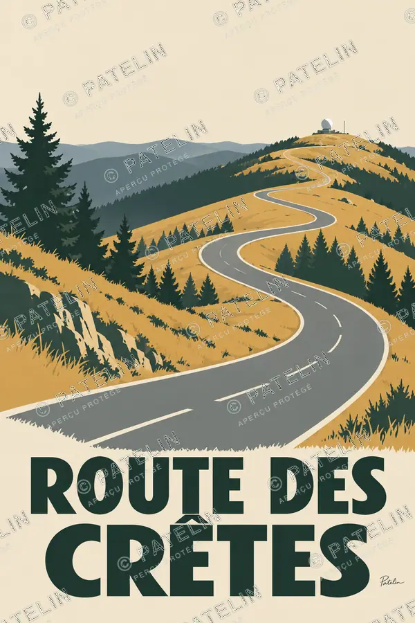 Illustration Route des Crêtes — Vue 1, style Minimal