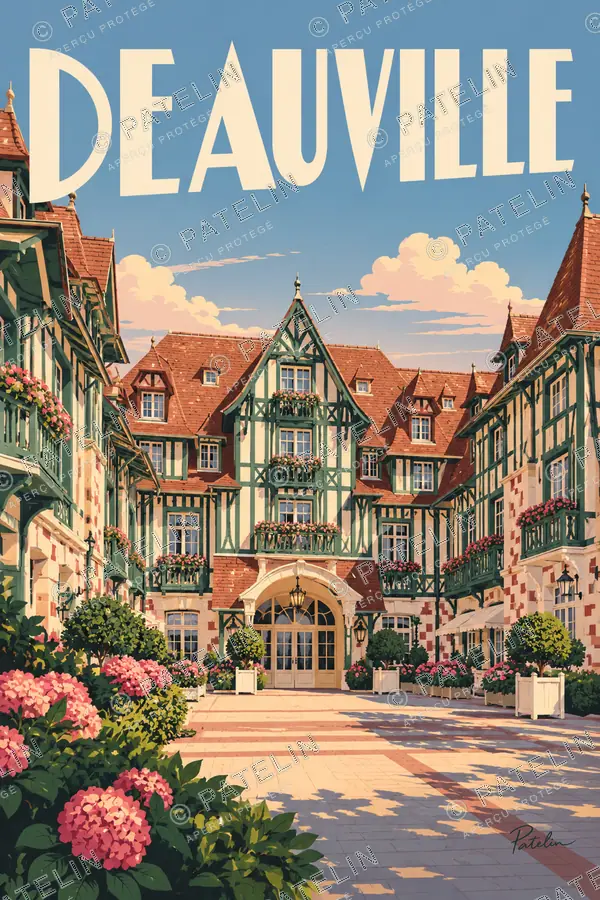 Illustration Deauville — Les villas normandes, style Pop