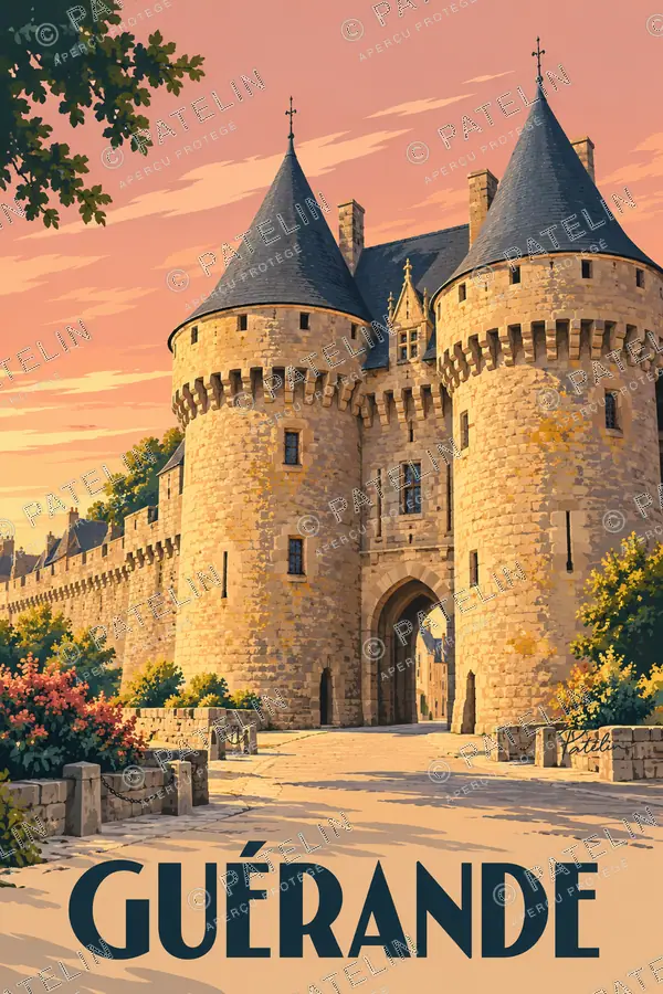 Illustration Guérande — La porte Saint-Michel, style Pop