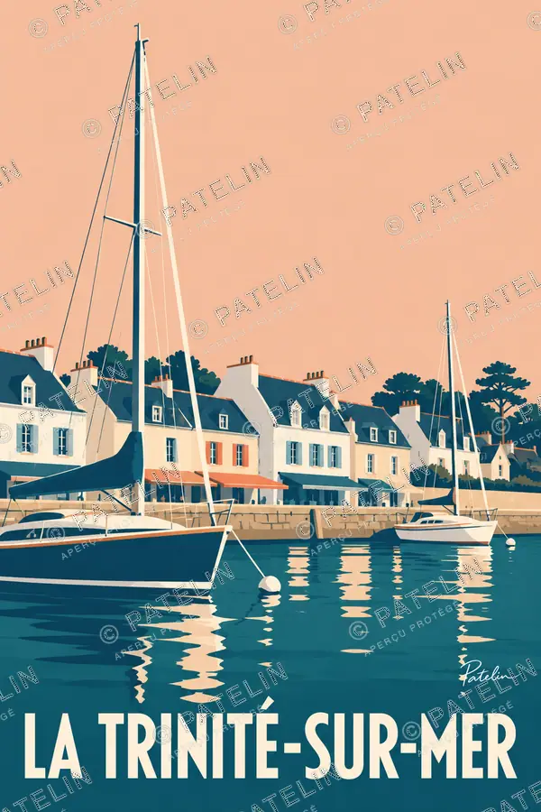 Illustration La Trinité-sur-Mer — Les voiliers de La Trinité, style Minimal