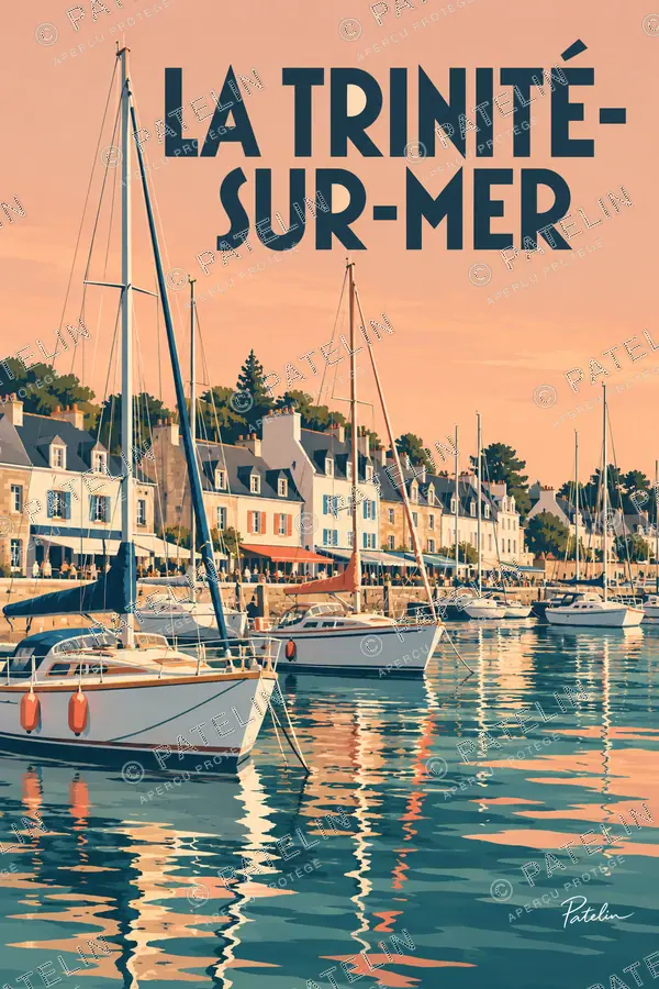 Illustration La Trinité-sur-Mer — Les voiliers de La Trinité, style Pop