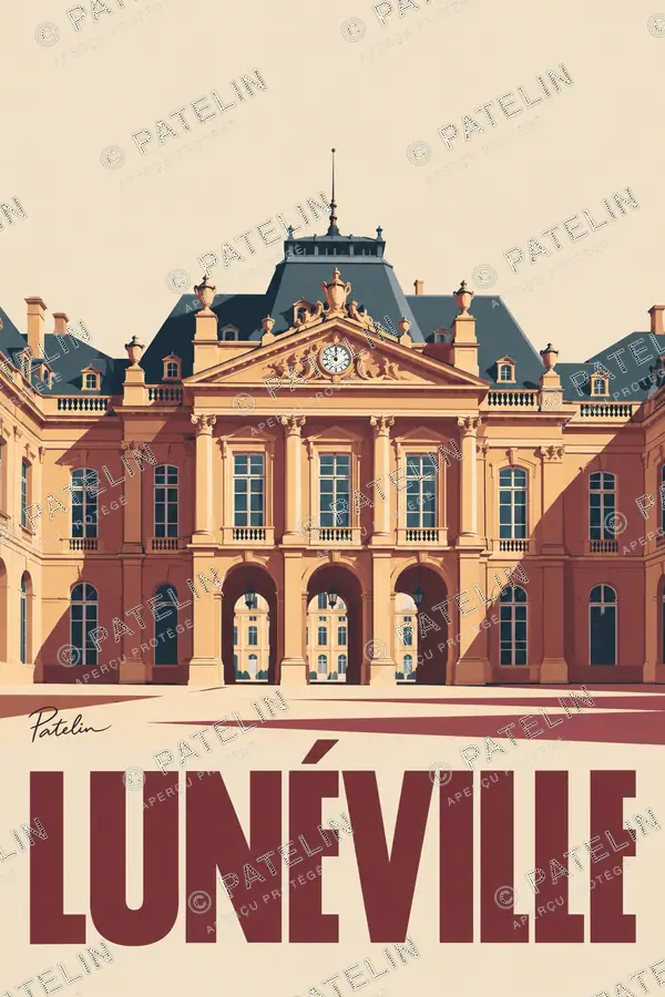 Illustration Lunéville — Le château de Lunéville, style Minimal