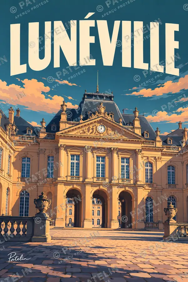 Illustration Lunéville — Le château de Lunéville, style Pop