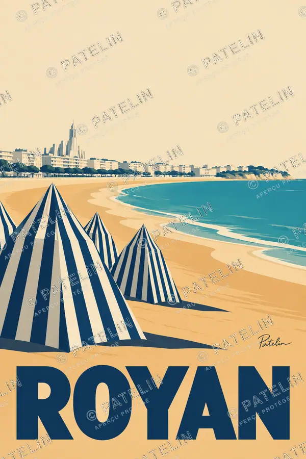 Illustration Royan — Le front de mer de Royan, style Minimal