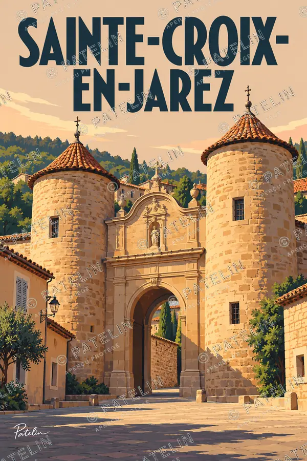 Illustration Sainte-Croix-en-Jarez — La porte de la chartreuse, style Pop